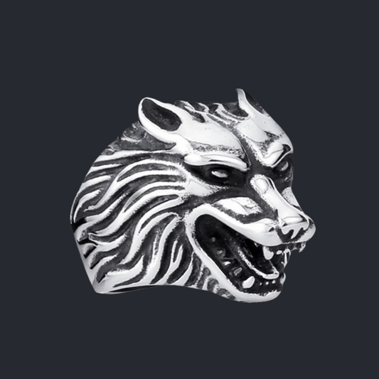 [ DECRYPT_#18W ] ROARING LONE WOLF IMPLANT RING