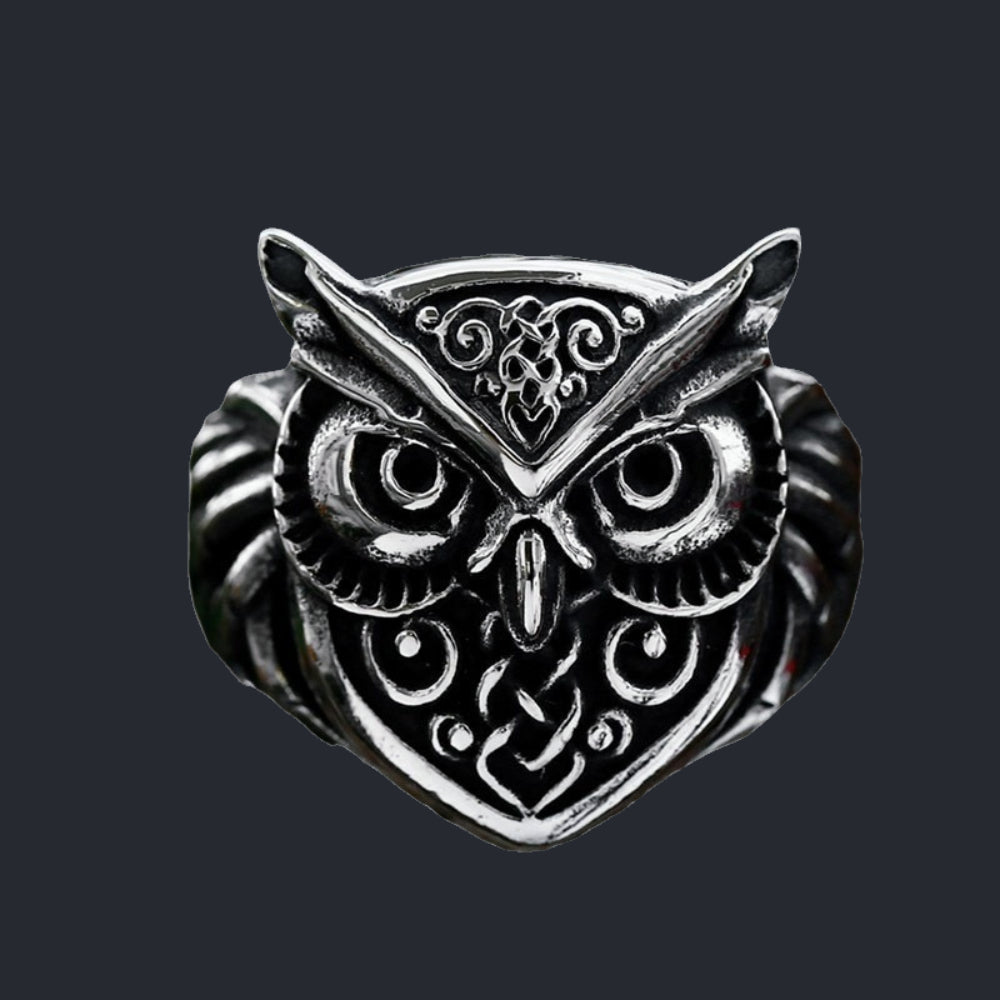 [ KERNEL_v10.1 ] GOTHIC OWL HEAD WATCHMAN RING