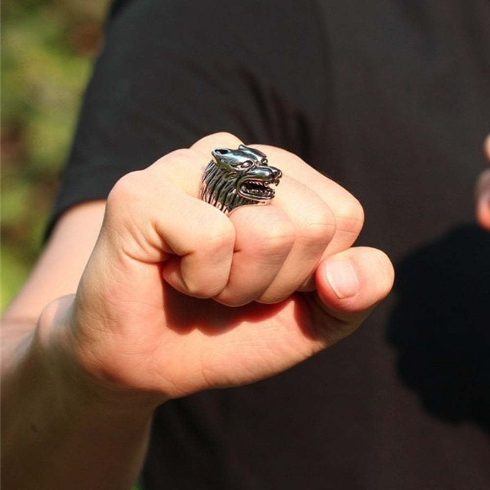 [ DECRYPT_#18W ] ROARING LONE WOLF IMPLANT RING