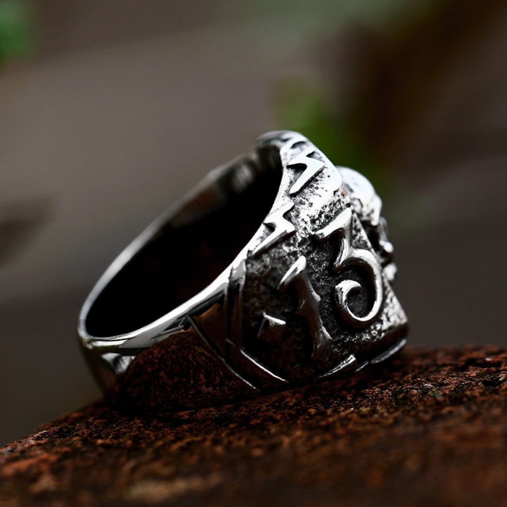 [ LINK_#13X ] LUCKY 13 SKULL SHIELD RING