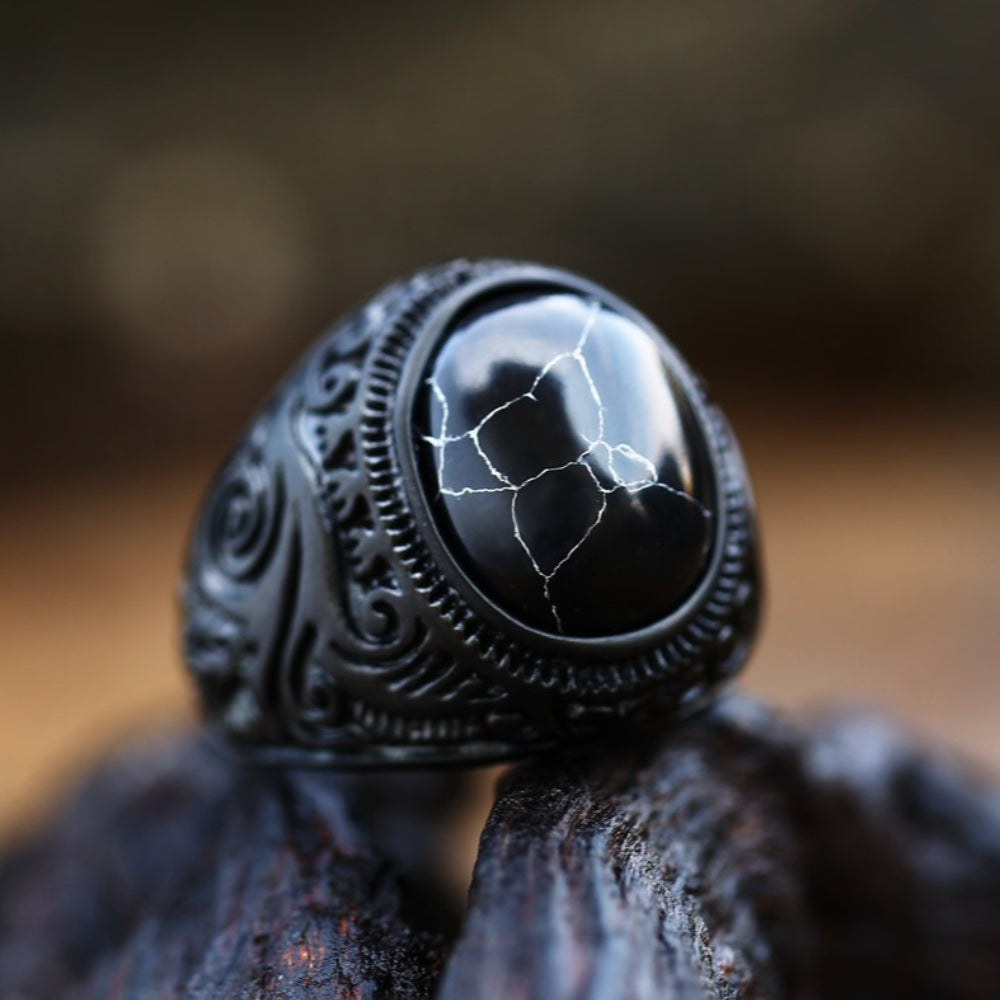 [ HEX_#0x0A ] CRACKED CORE MAZE SIGNET RING