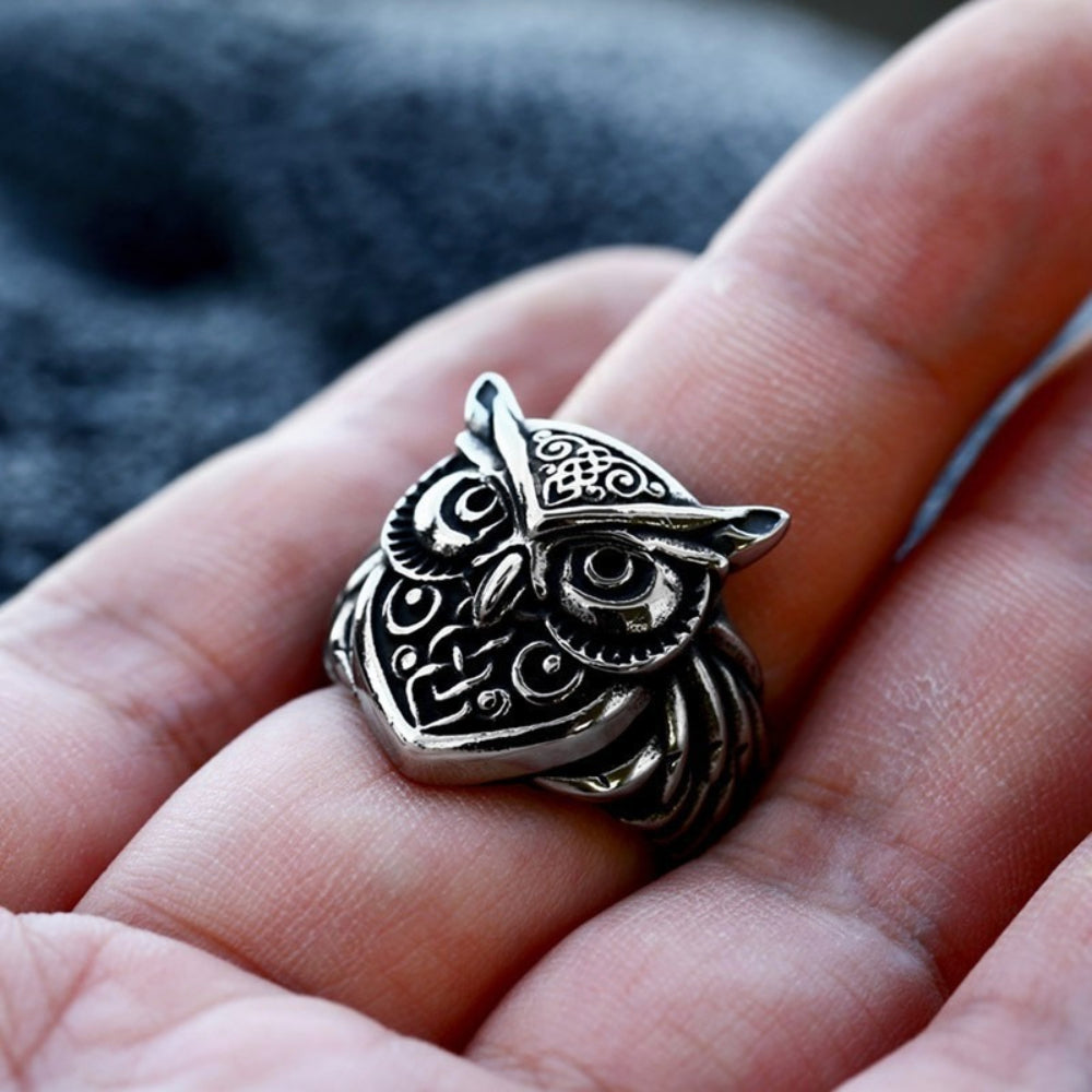 [ KERNEL_v10.1 ] GOTHIC OWL HEAD WATCHMAN RING