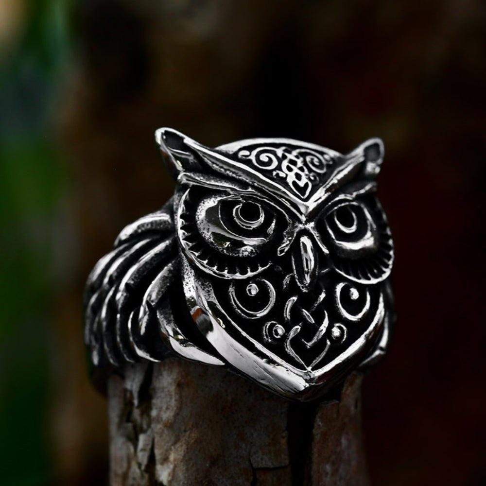[ KERNEL_v10.1 ] GOTHIC OWL HEAD WATCHMAN RING