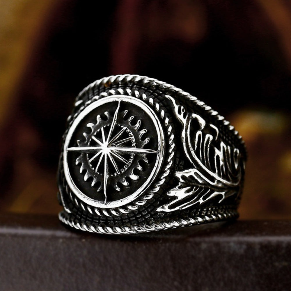[ KERNEL_v9.8 ] CYBER COMPASS GEAR SIGNET RING