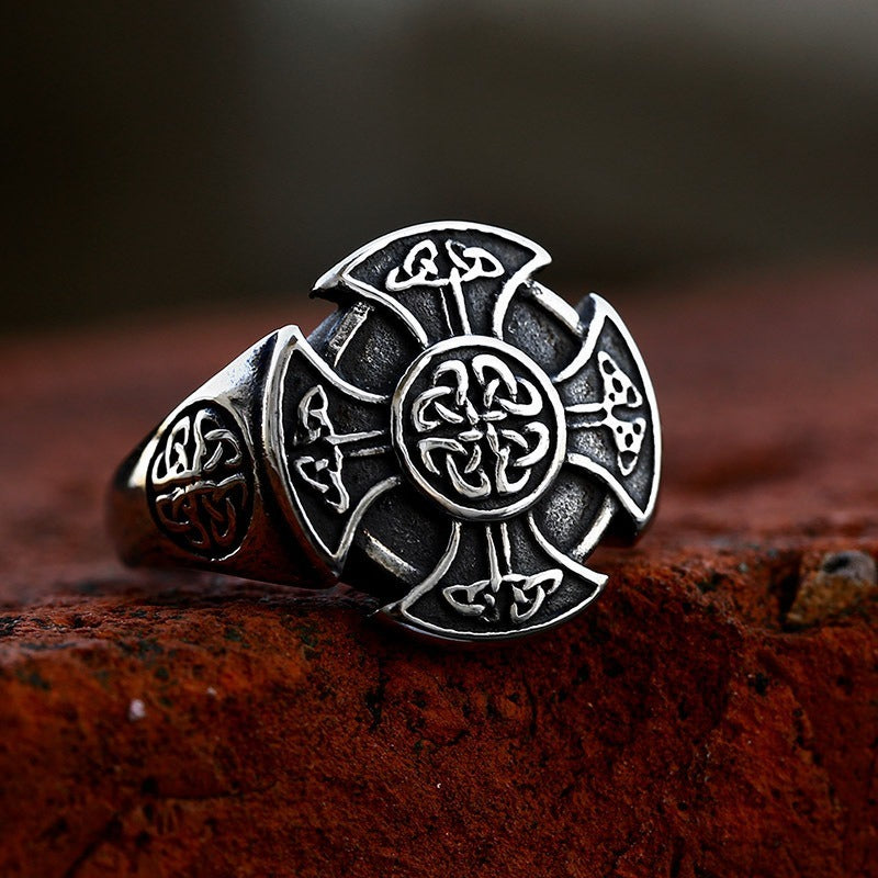 [ KERNEL_v11.0 ] CELTIC CROSS KNOTWORK SIGNET RING