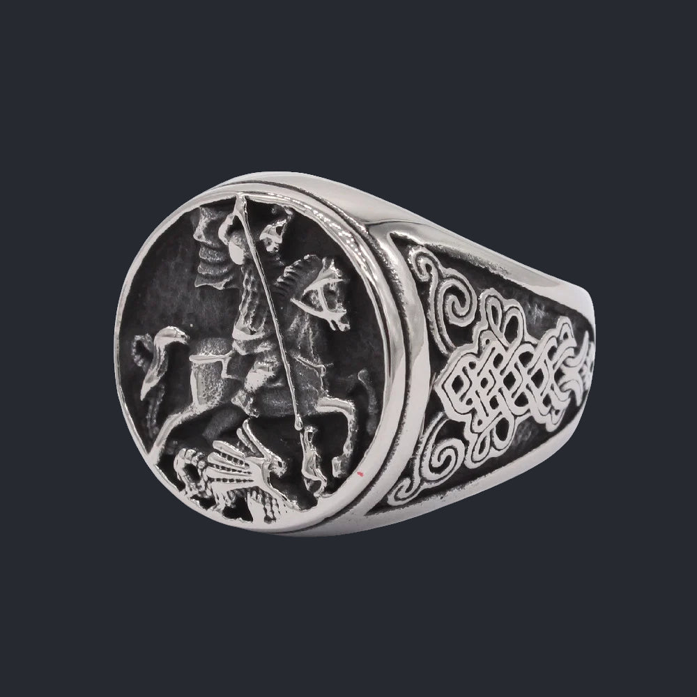 [ KERNEL_v12.4 ] ST. GEORGE DRAGON KILLER PUNK RING