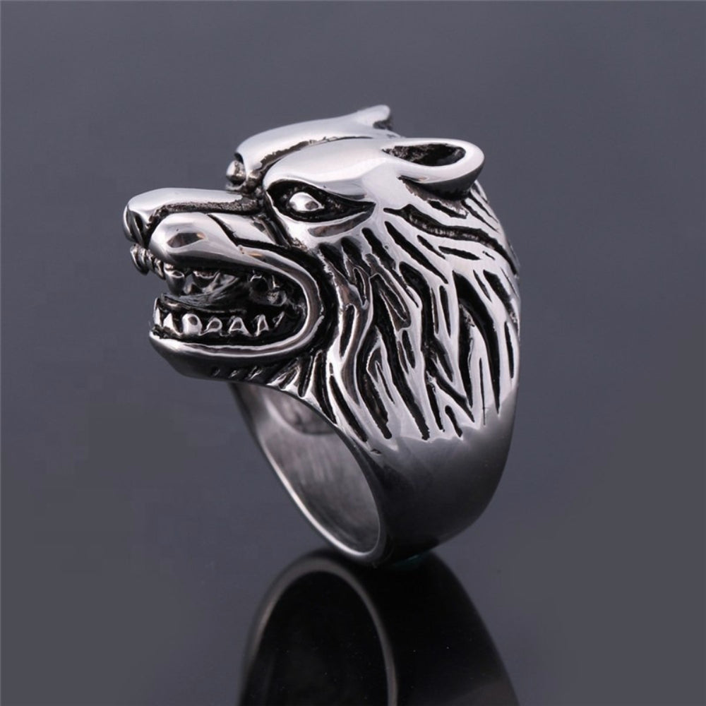 [ DECRYPT_#18W ] ROARING LONE WOLF IMPLANT RING