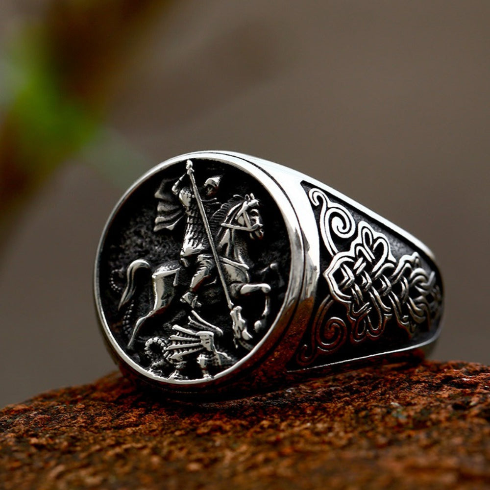 [ KERNEL_v12.4 ] ST. GEORGE DRAGON KILLER PUNK RING