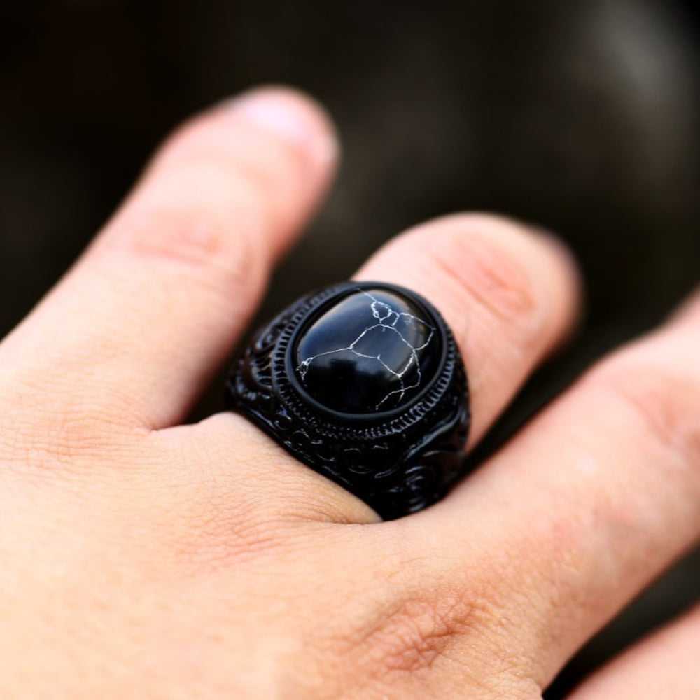 [ HEX_#0x0A ] CRACKED CORE MAZE SIGNET RING