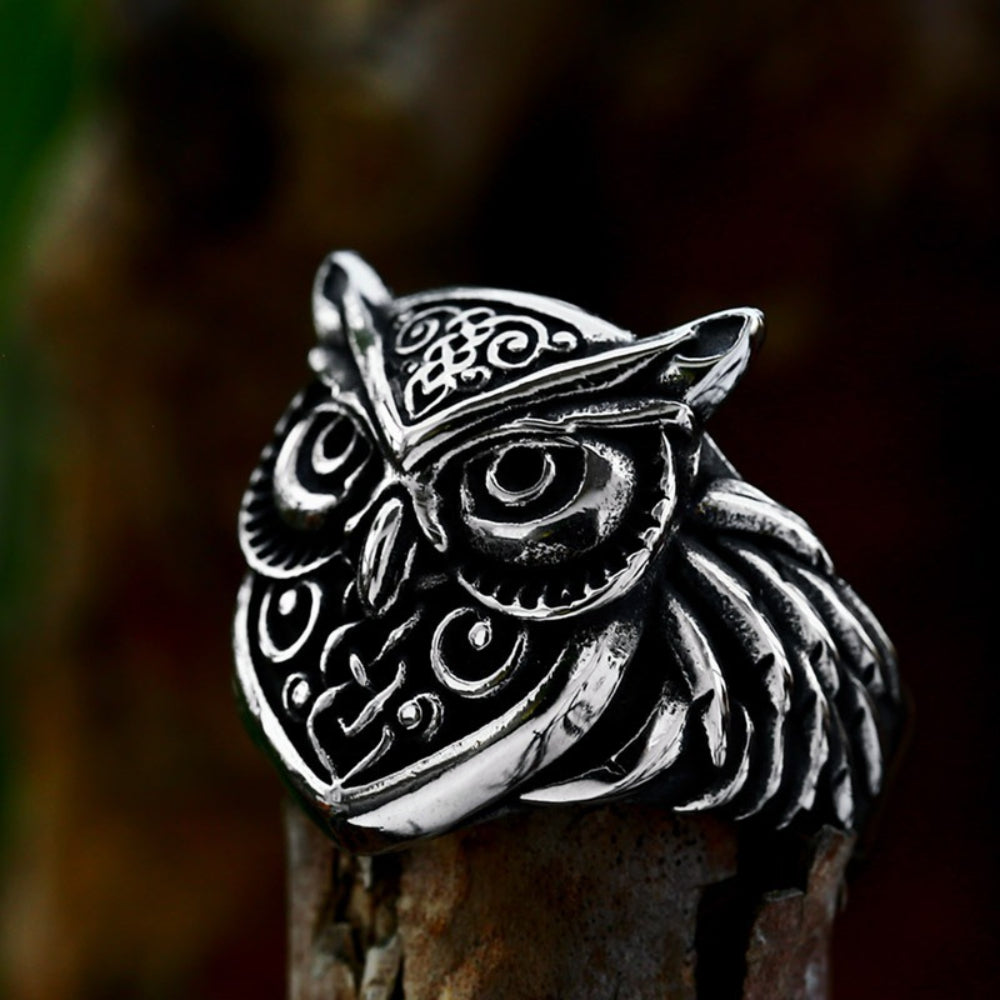 [ KERNEL_v10.1 ] GOTHIC OWL HEAD WATCHMAN RING