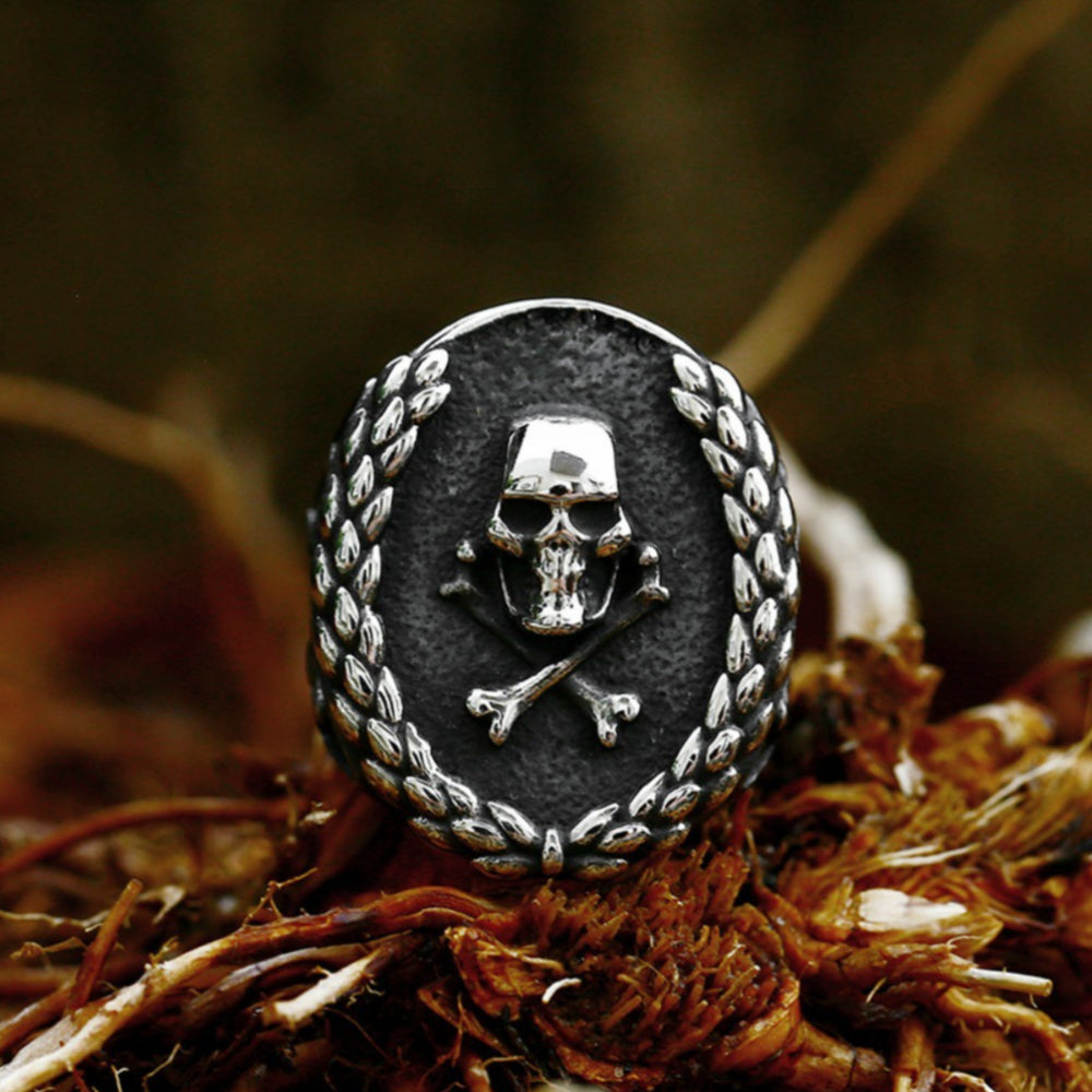 [ FIREWALL_#05D ] LAUREL WREATH SKULL SIGNET