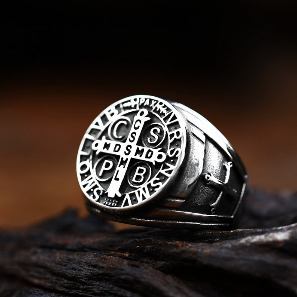 [ DECRYPT_#09R ] ST. BENEDICT EXORCISM SHIELD RING