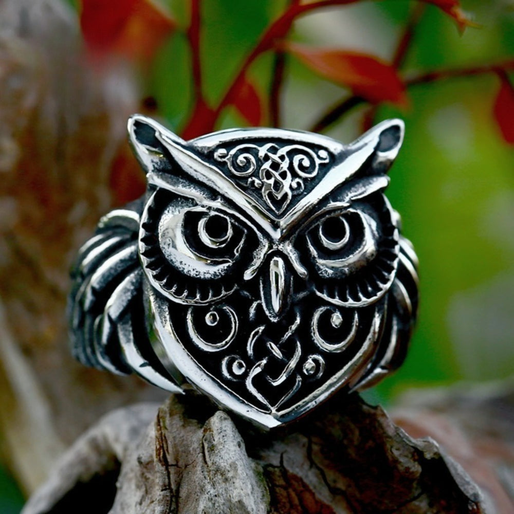 [ KERNEL_v10.1 ] GOTHIC OWL HEAD WATCHMAN RING