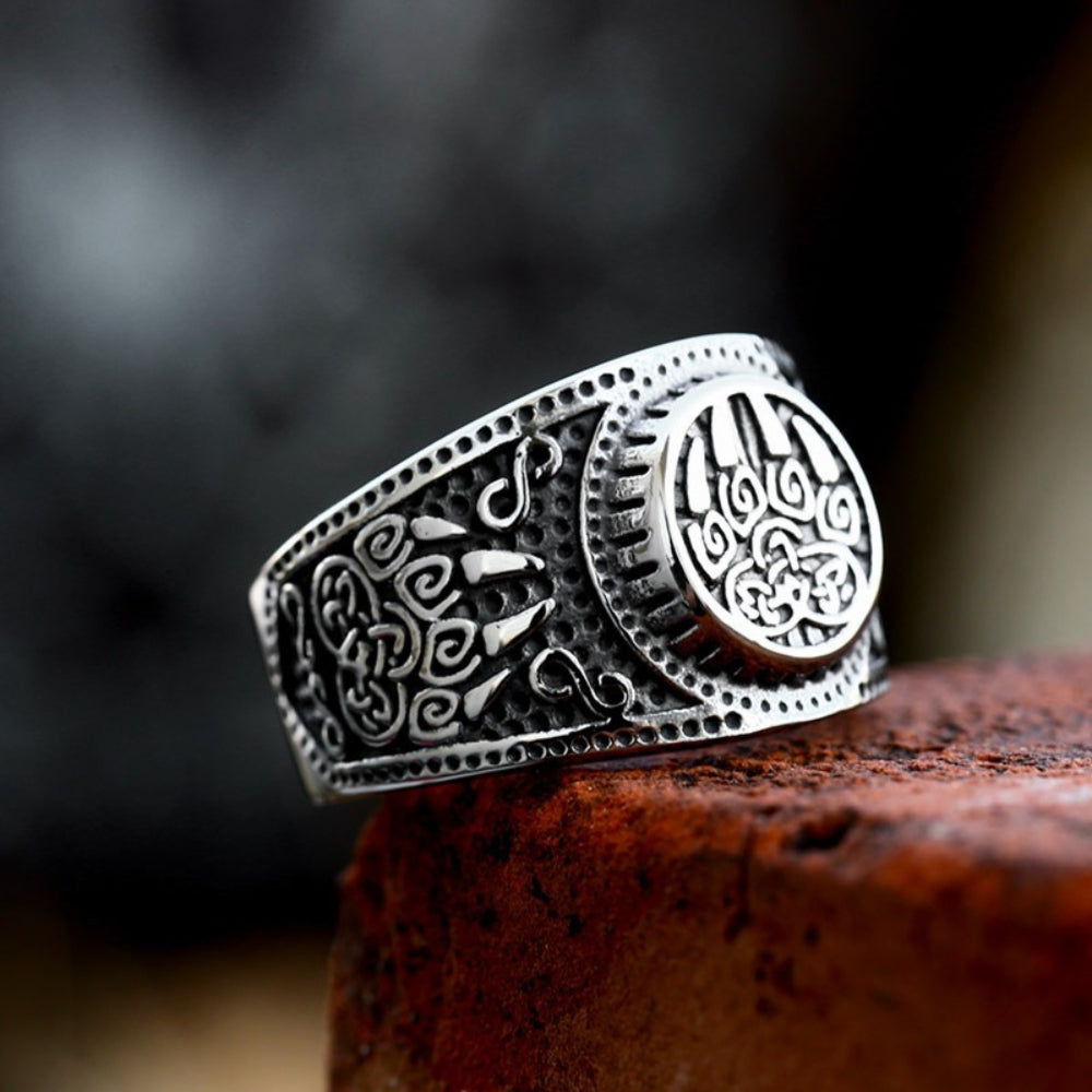 [ DECRYPT_#45V ] VIKING BEAR PAW VELES IMPLANT RING