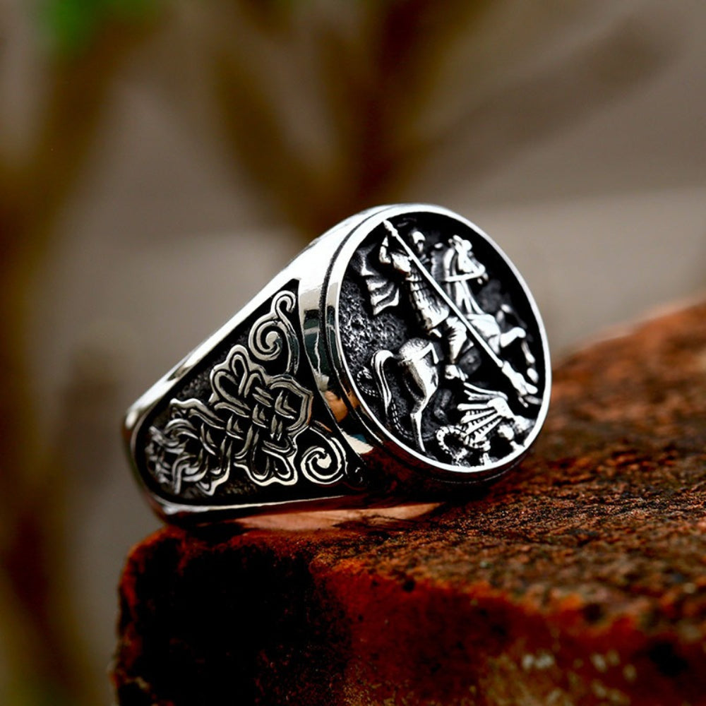 [ KERNEL_v12.4 ] ST. GEORGE DRAGON KILLER PUNK RING